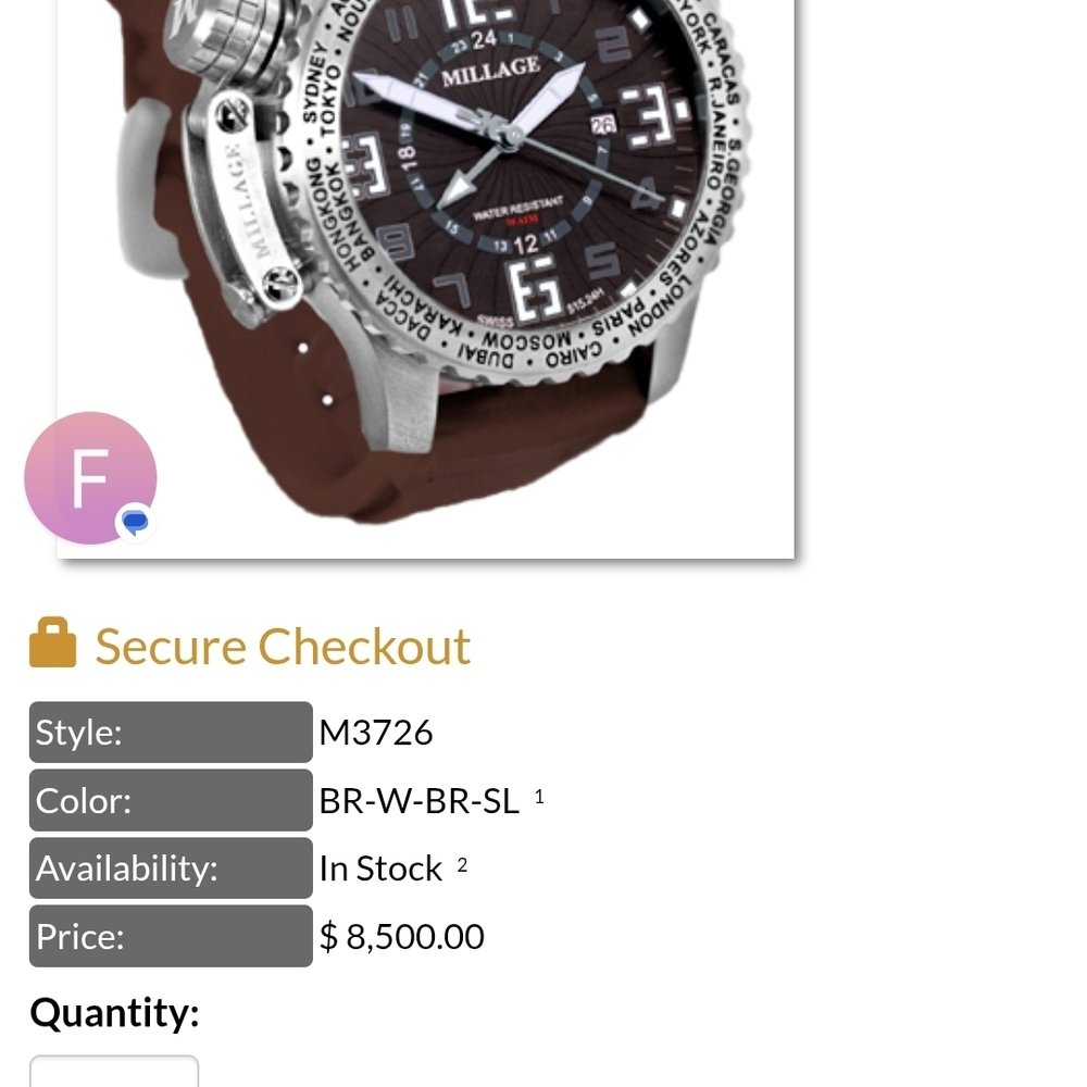 Millage Silver and Brown Chronograph Watch